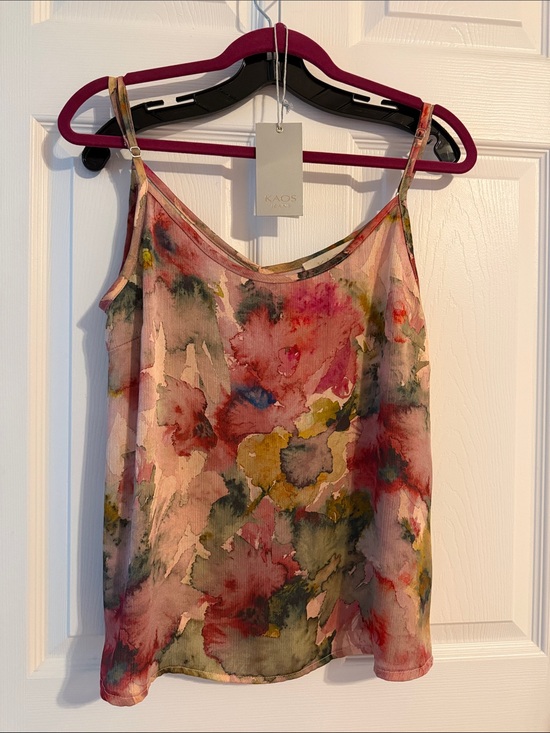 Kaos Tops - KAOS Pink Multi Watercolor Floral Spaghetti-Strap Camisole
